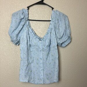 NWT Elodie Blue Floral Top